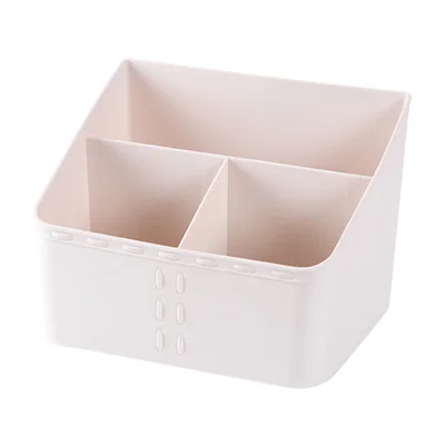 beige 3 grid layers Hoomall 5 сеток настольная коробка для хранения ювелирных изделий Контейнер ящик пластиковый органайзер для макияжа домашний офис для хранения косметики - Цвет: beige 3 grid layers