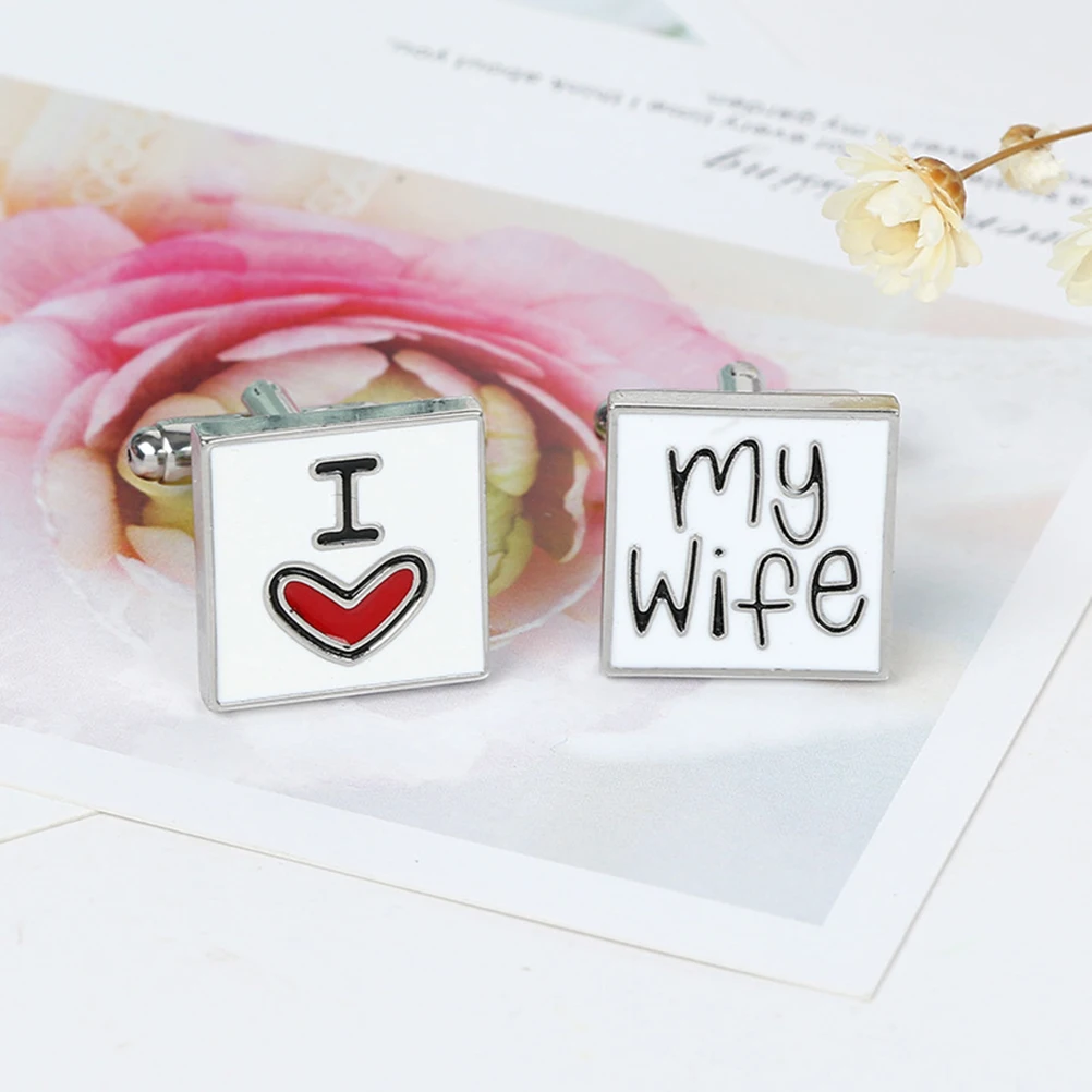 Модные Редкие изысканные запонки с надписью I Love My Wife свадебные вечерние для