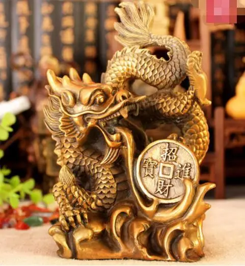 Fengshui Bronze Ware Chinese Channel Dragon Zodiac Longpan Home Craft Articles | Дом и сад