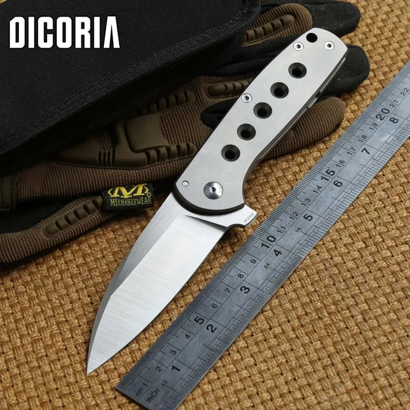 DICORIA Falcon 100% Настоящее лезвие M390 титановая ручка тактический шарикоподшипник для