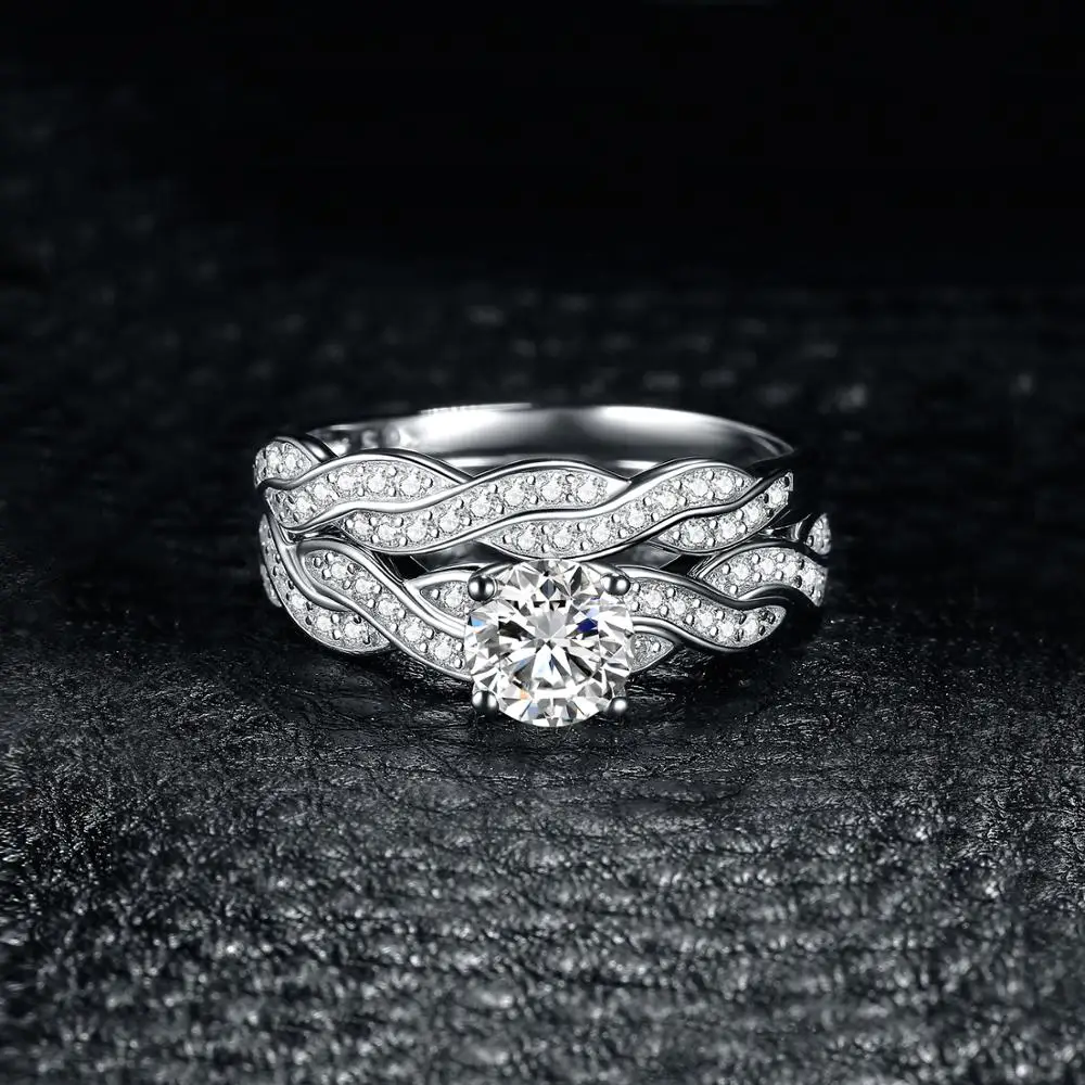 JewelryPalace Бесконечность 1.5ct имитация Юбилей Promise обручальное Обручение кольцо свадебный 925 стерлингового серебра