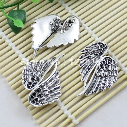 

30pcs/lot Metal Zinc Alloy Tibetan Silver Angel Wing Charm Pendant For Necklace DIY Jewelry Making Accessories 44x34mm (K00832)