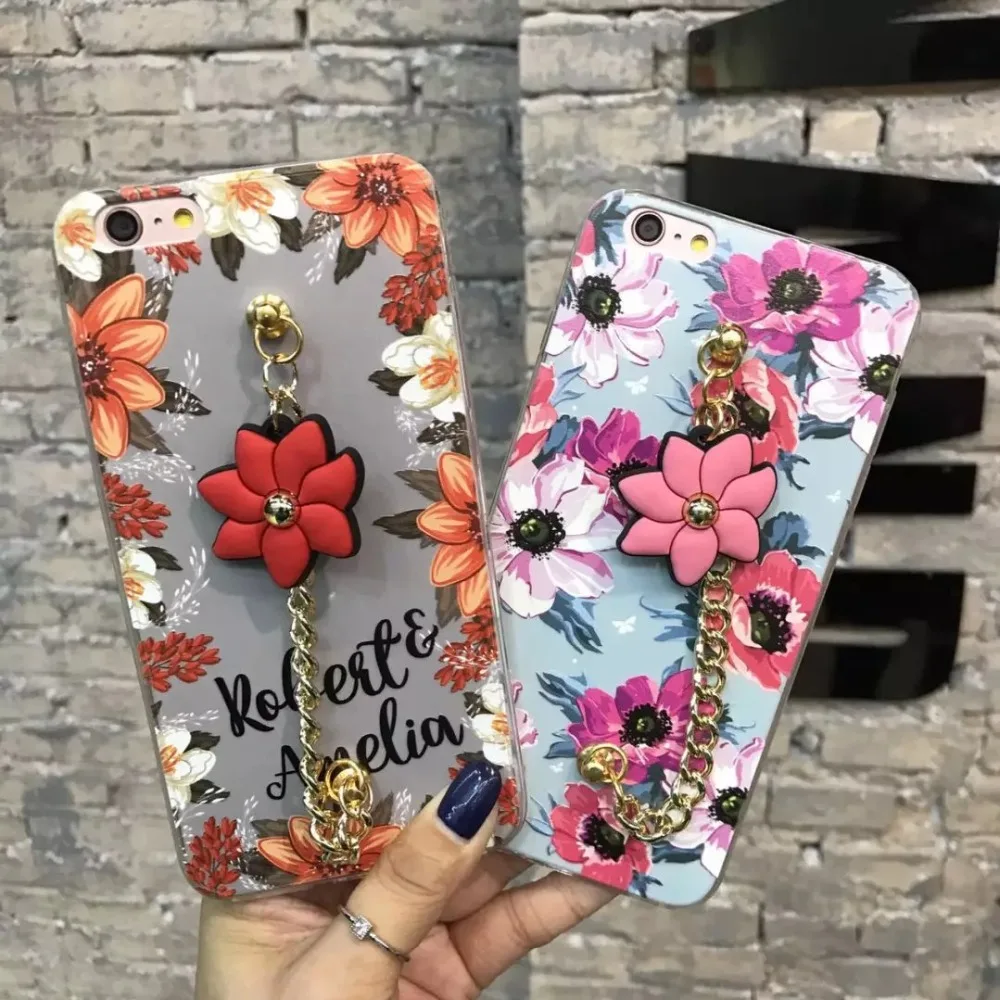 Новое поступление! мода Окрашенные цветок цепи Мягкие TPU + PC телефон задняя крышка