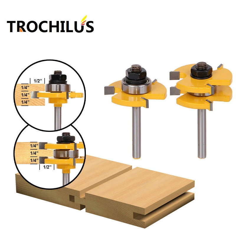 1/4 хвостовика маршрутизатор шпунтовое Набор бит деревообрабатывающее