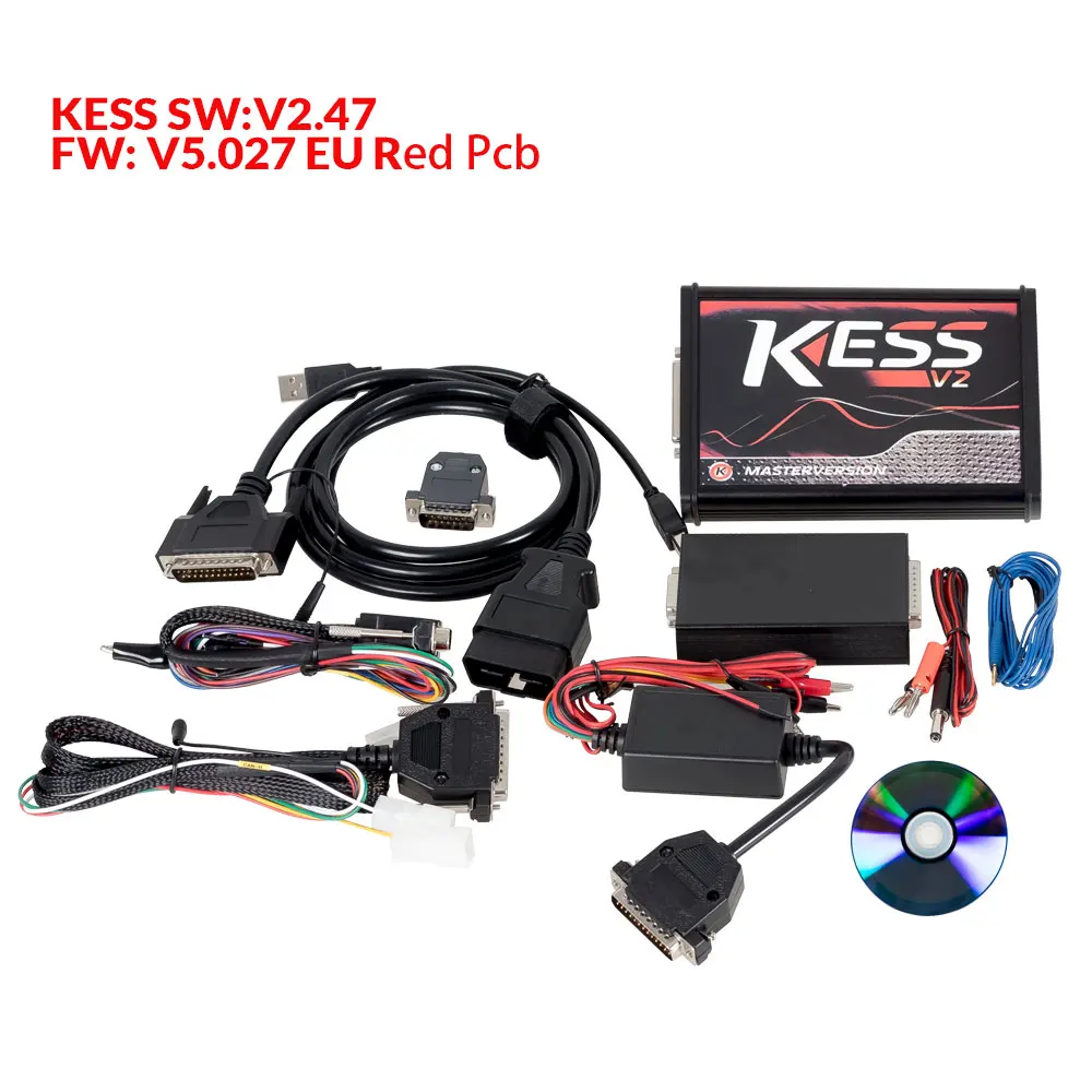 V2.47 KESS V5.017 5 шт./лот KESS V2 V2.47 V5.017 ЕС Красный Тип OBD2 ECU менеджер Тюнинг Комплект KESS V2 Master Kessv2 светодиодный ECU программист - Цвет: V2.47 KESS V5.017