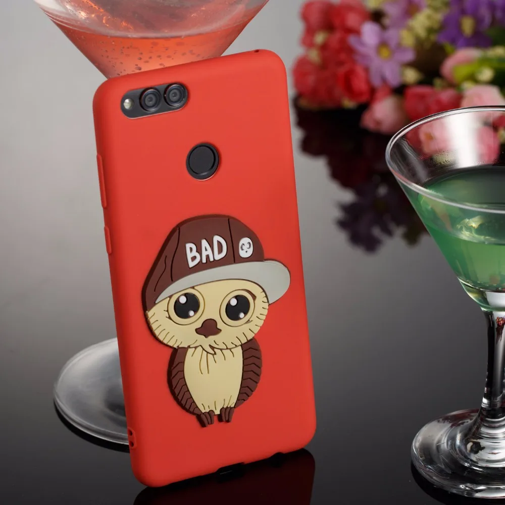 For HUAWEI Honor 7X BND L21 L22 L24 AL TL10 lovely Owl Anti-Fall Phone Cover Case Silicone Soft Bad Boy Cartoon Shell |