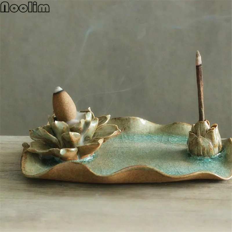 Incense Burner Керамическая горелка ладана лотоса домашний декор подставка для ароматических палочек буддийская кадильница для ароматерапии для дома офиса гостиной Чайный домик - Цвет: Incense Burner