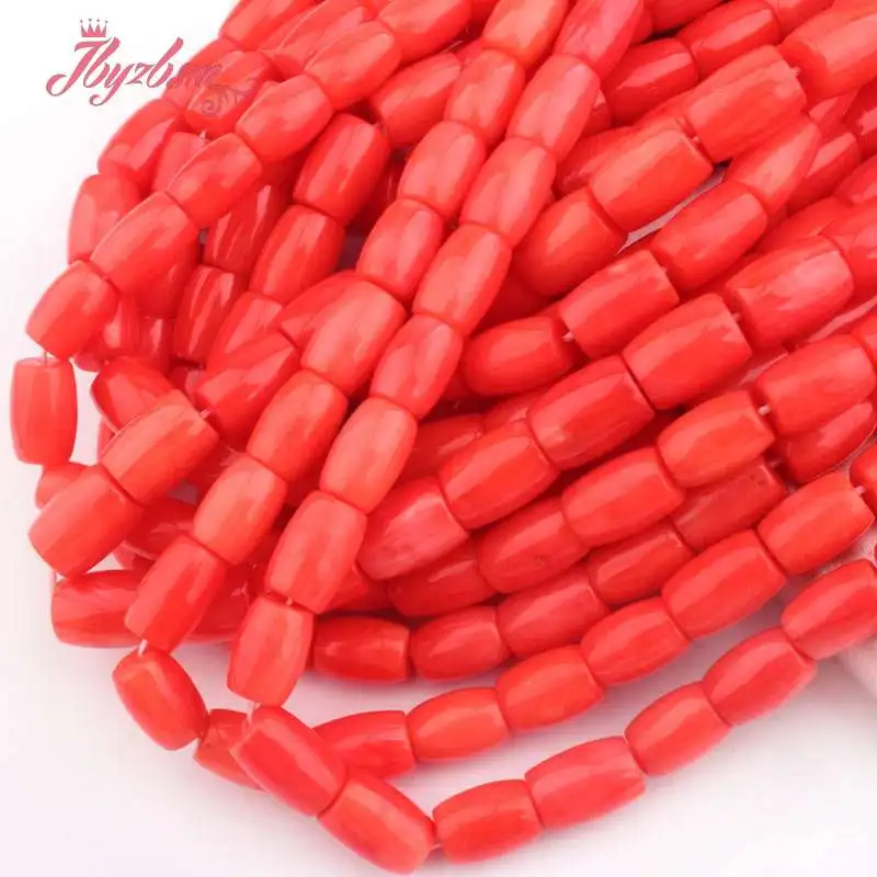 8x10 7x10mm Smooth Column Orange Coral Beads Natural Stone For DIY Necklace Bracelets Jewelry Making 15&quot Free Shipping | Украшения и