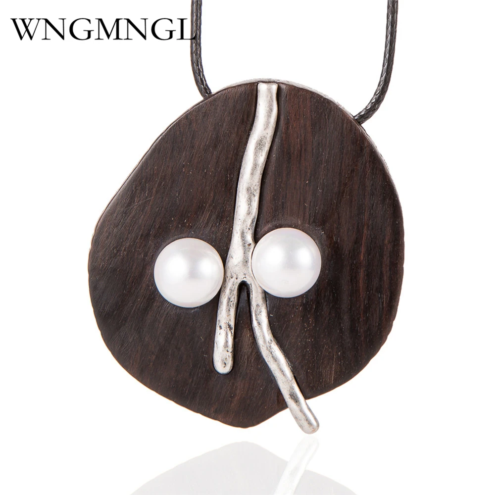 

WNGMNGL 2018 Vintage Wood Jewelry Choker Necklaces for Women Statement Necklaces & Pendants Gift for Her collares colar collier