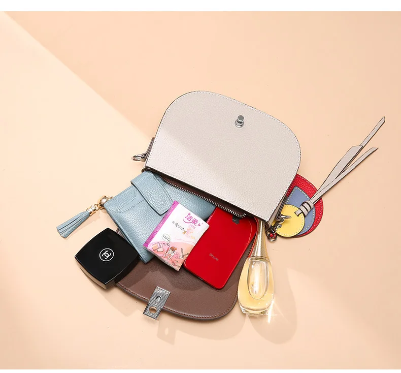 ALNEED Luxury Handbags Women Bags Designer Genuine Leather Saddle Bag Shoulder Bags Ladies Clutch Purses Crossbody Bag