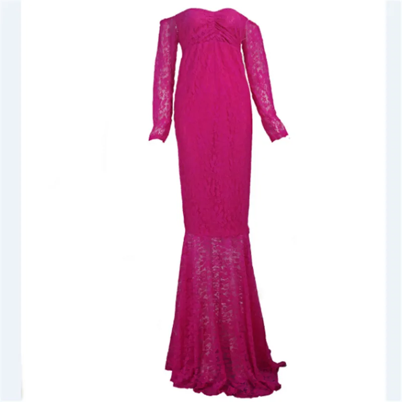 

Fashion Pregnant Womens Maxi Dresses 2018 Lace Maternity Photography Maternity Photo Props Long Length Dress For Pregnant Women