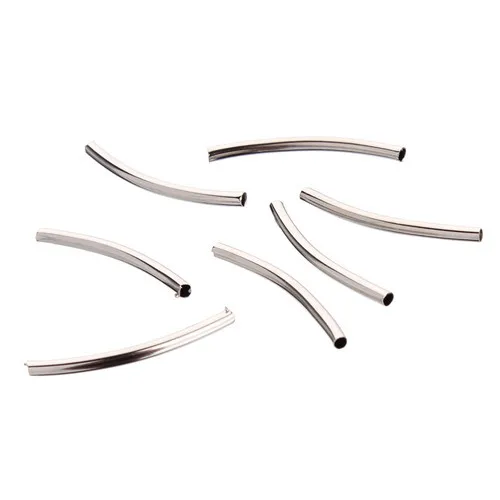 50 шт./лот 26 мм длина родиевый цвет изогнутая прокладка трубки бусины соединители