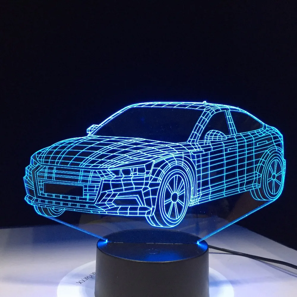 Авто Форма 3D лампа 5В USB 3AAA Батарея светодиодный ночной Светильник акриловый дети