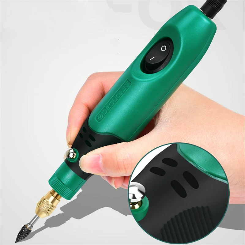 Amoladora el&eacute;ctrica peque&ntilde;a de mano, pluma de pulido de jade, micro taladro para madera, herramientas de tallado de piedra, pulido de epoxi-0