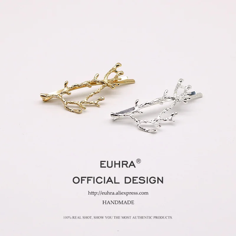EUHRA, 2 цвета, сплав, ветка, шпильки, заколка для волос, для девушек, заколки для волос, для женщин, заколки для волос