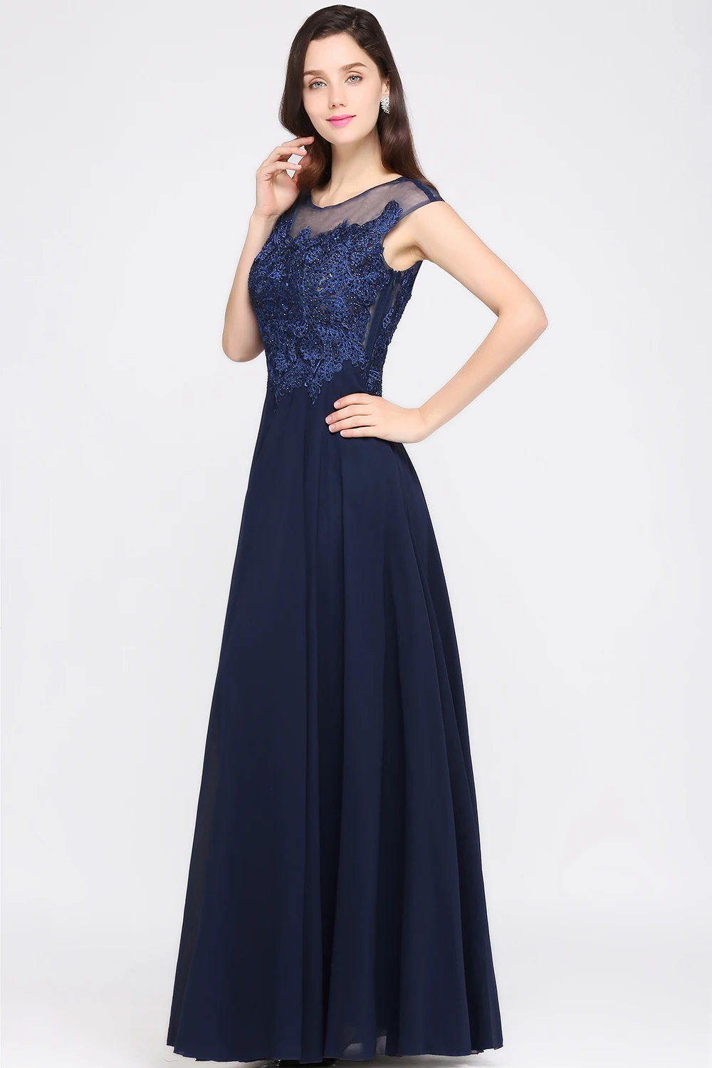 Vestido de Festa Longo In Stock Chiffon Appliques Long Evening Dresses Cheap Party Robe De Soiree Longue | Свадьбы и торжества