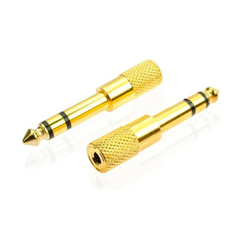 Позолоченный штекер аудиоразъем TRS 1/4 &quot(6 3 мм) до 1/8 дюйма (3 5 гнездо стерео