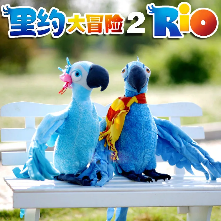 Orignal 100% 28 см Rio 2 шт. плюшевые игрушки синий и драгоценный камень попугай птица