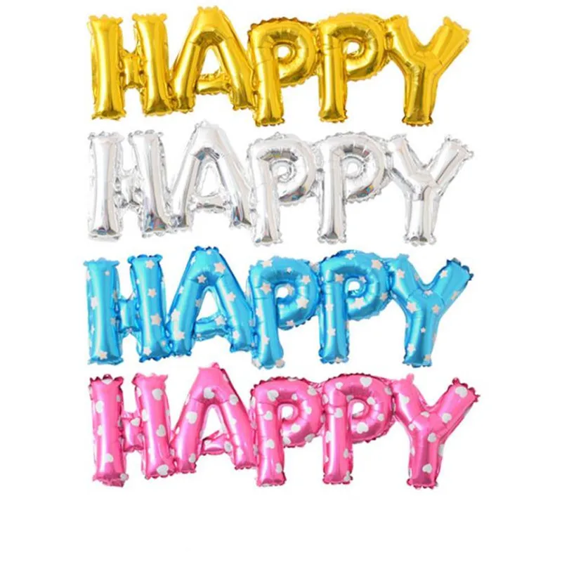 

New English Word Letter Happy Foil Balloons Birthday Decoration Inflatable Balloons Wedding Event Paty Supplies