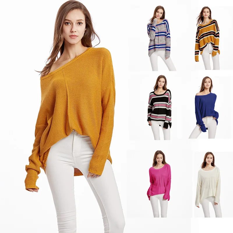 

Suvance Spring Autumn Fashion Knitted O Neck 7 Color Sweater Size S-xl Long Sleeve Women Loose Pullover Jl-yha166