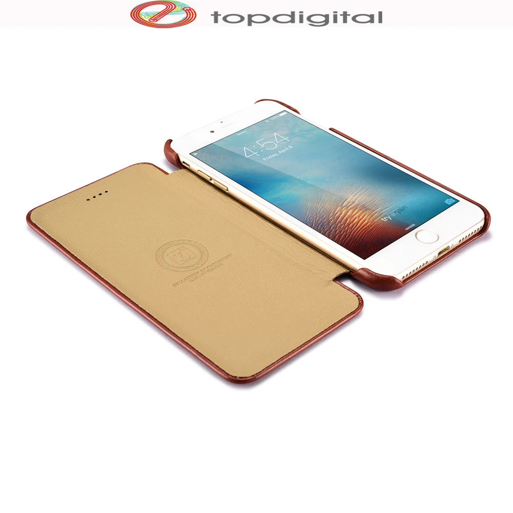 Чехол icarer из натуральной кожи для iPhone 7 Plus чехол кошелек 8 6 6s магнитный откидной в