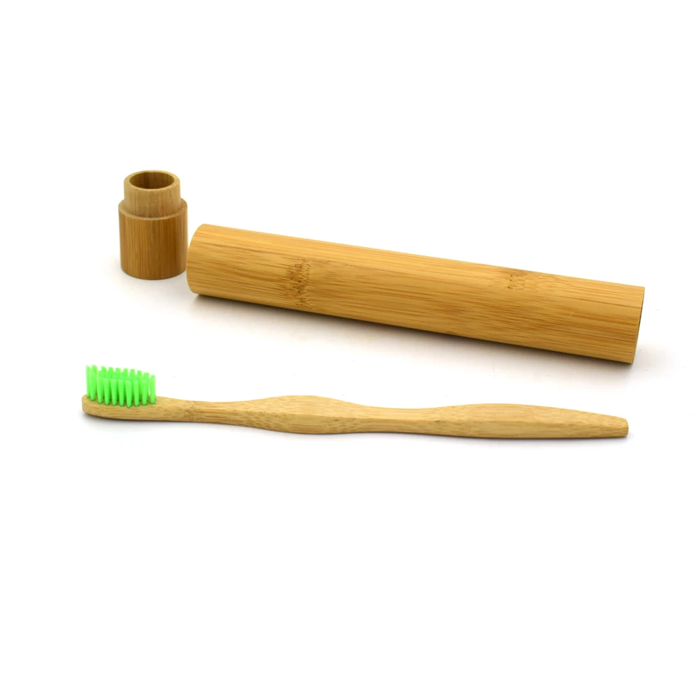 New Arrived Bamboo Handle Charcoal Toothbrush Nylon Toothbrushes For Home Hotel Travel Adults+Bamboo Tube Portable Packing | Красота и