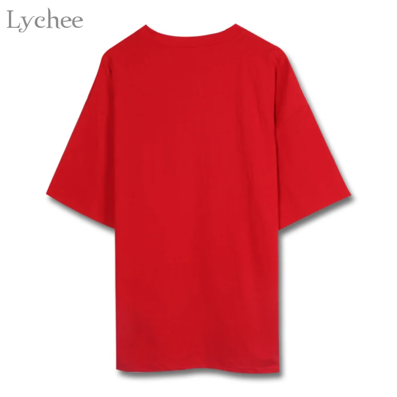 Летняя женская футболка Lychee с принтом дракона в стиле Харадзюку Повседневная