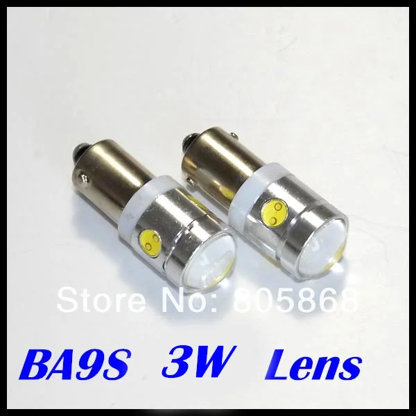 

(50pcs/lot)car Led Interior Light Bulbs Reading Ba9s led light T10 3w with Lens High Power 4Leds Car Light,high Quality