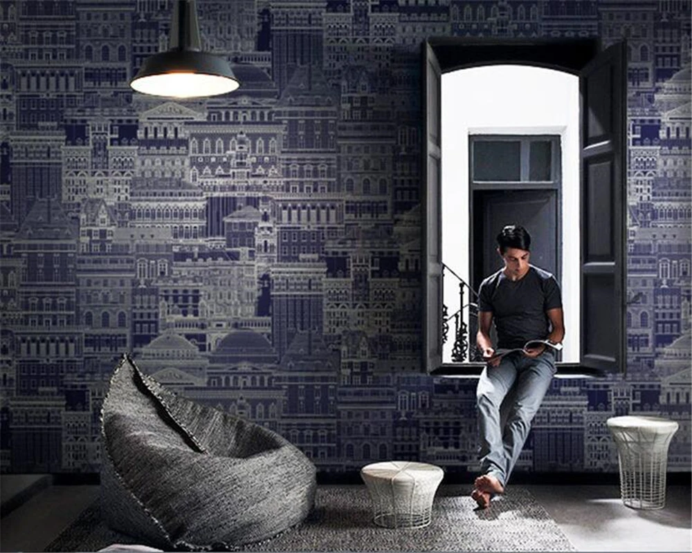 beibehang wallpaper City architecture photo clothing store fashion bedroom background wall papers home decor | Обустройство дома