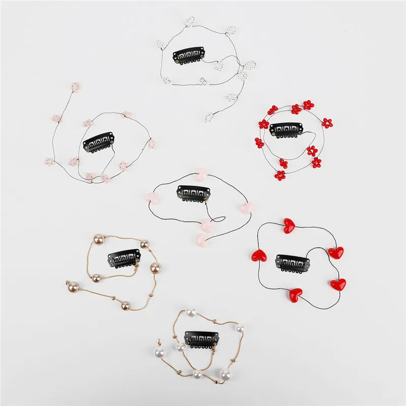 Невидимые Цветочные пряди для наращивания волос с кисточками женская заколка