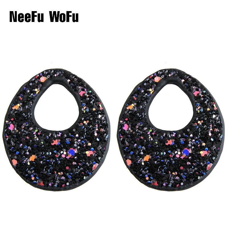 black NeeFu WoFu Большие Серьги Pendientes капельки кожаные аксессуары С Рисунком Тигра большие длинные серьги Brinco Леопард Рождество - Окраска металла: black