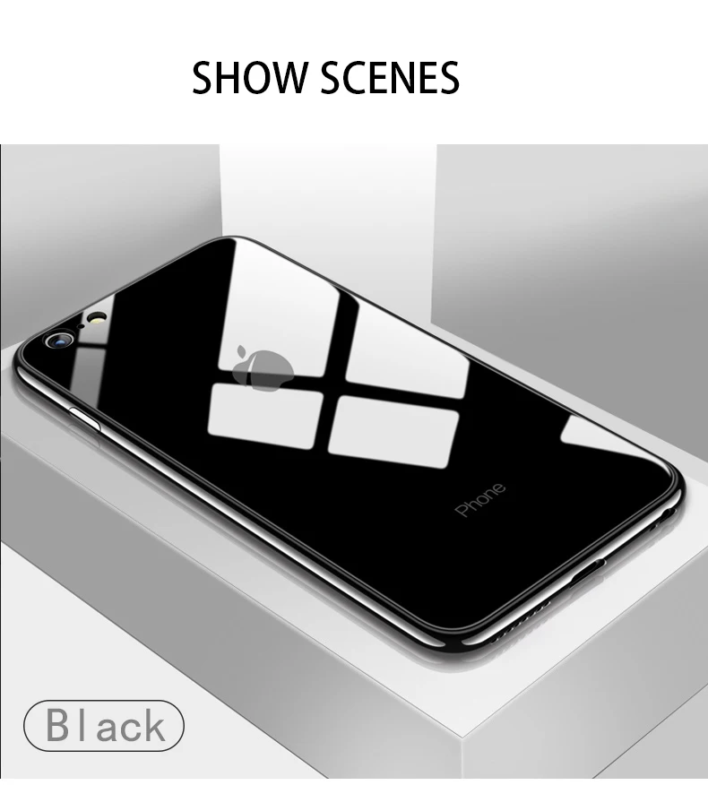 Чехол для телефона для iPhone 11, 11pro, 6, 7, 8, TPU, силиконовый мягкий защитный чехол с краями, индивидуальное безосколочное закаленное стекло, задняя крышка