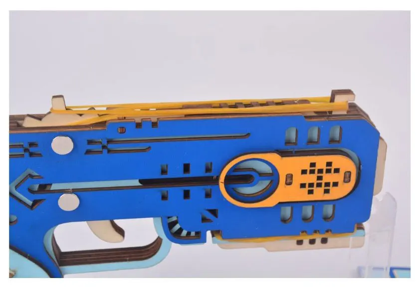 Лазерная резка DIY 3D деревянная головоломка набор для сборки по дереву 6 пистолет с