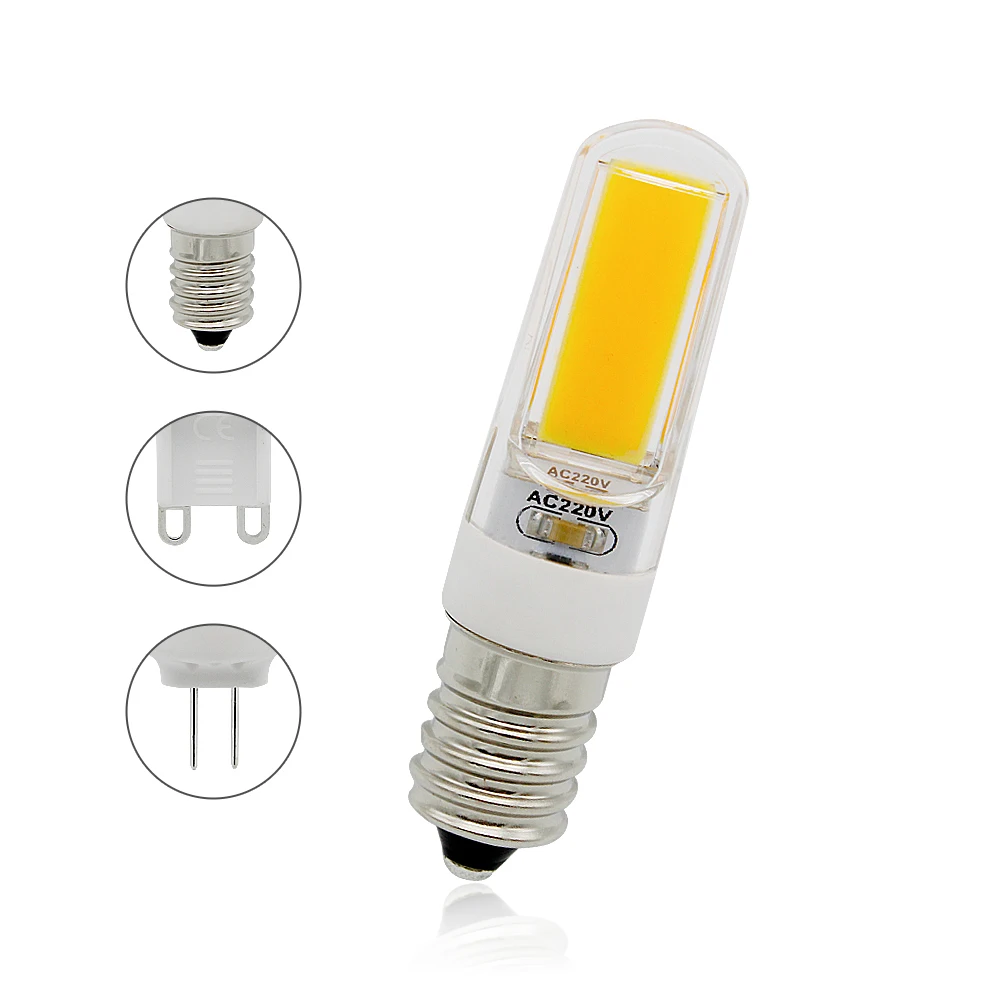 G4 G9 E14 AC 220V Диммируемый свет 3W COB 2609 абажур Светодиодная лампа 360 Угол луча заменить