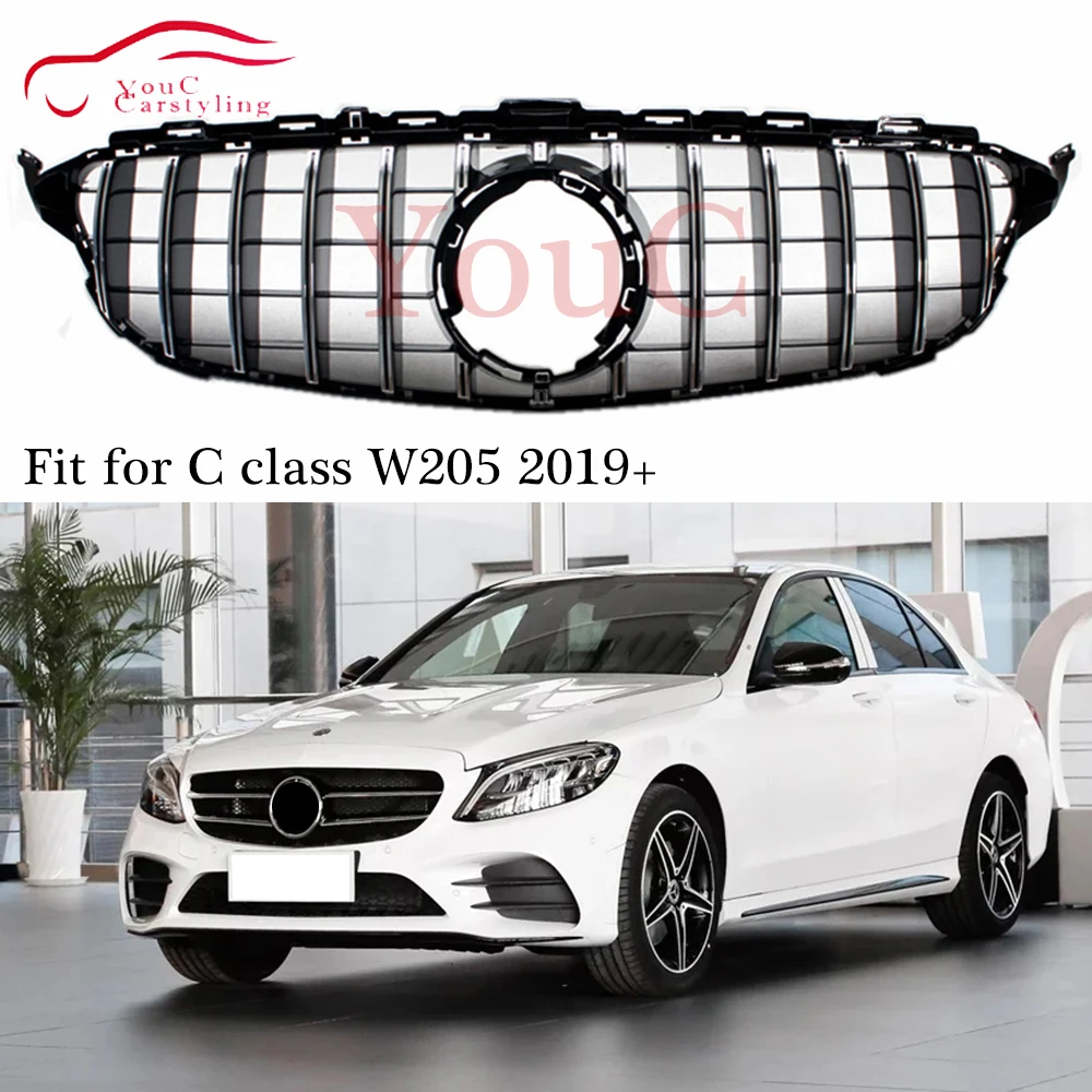 2020 W205 GT Решетка переднего бампера R гриль для Mercedes C C300 C350 C43 AMG Line спортивная модель