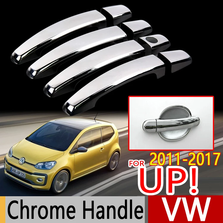 Хромированные чехлы на дверные ручки для Volkswagen UP! E Крест вверх! GT 2011 2017 VW Up 2012 2013 2014