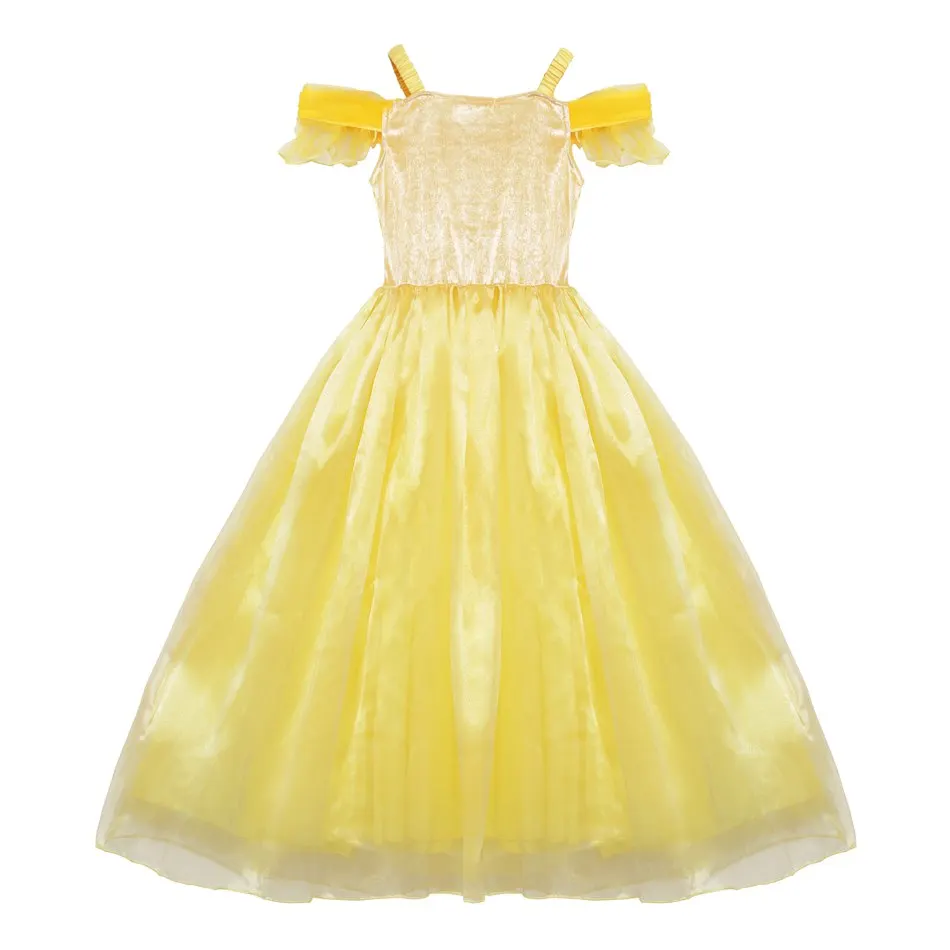Little Girl Cosplay Princess Belle Dress Beauty and The Beast Kids up Party Hallowen Birthday Drama Photograph Costume | - Фото №1