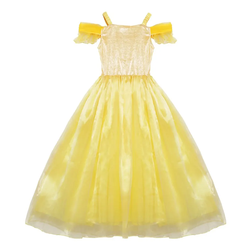 Little Girl Cosplay Princess Belle Dress Beauty and The Beast Kids up Party Hallowen Birthday Drama Photograph Costume |