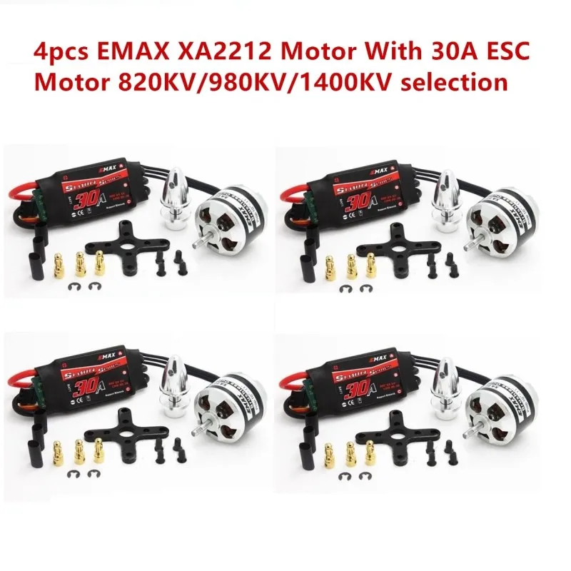 

4Pcs EMAX XA2212 820KV 980KV 1400KV Brushless Motor With Simonk 30A ESC For RC Model