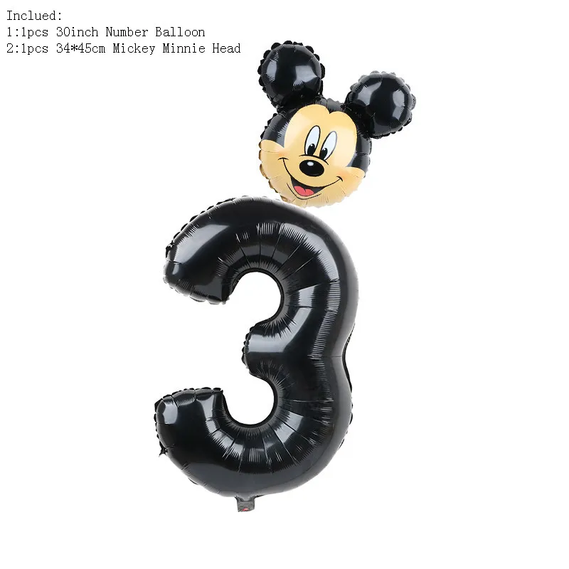 PAPYBAL 32 дюймов красные, черные номер Фольга надувные шары Mickey воздушный шар "Минни" Рисунок От 1 до 5 лет детская футболка для мальчиков и девочек, День рождения Декор - Цвет: Темно-синий