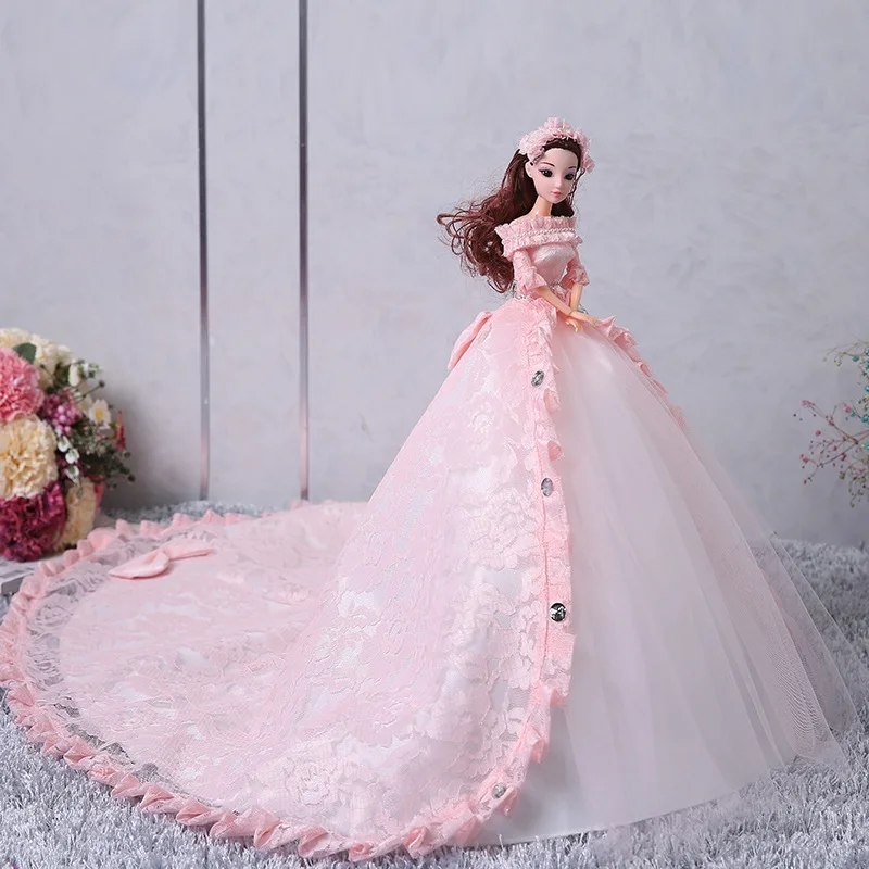 Мини-кукла-Невеста свадебное платье принцессы с большим шлейфом детская игрушка