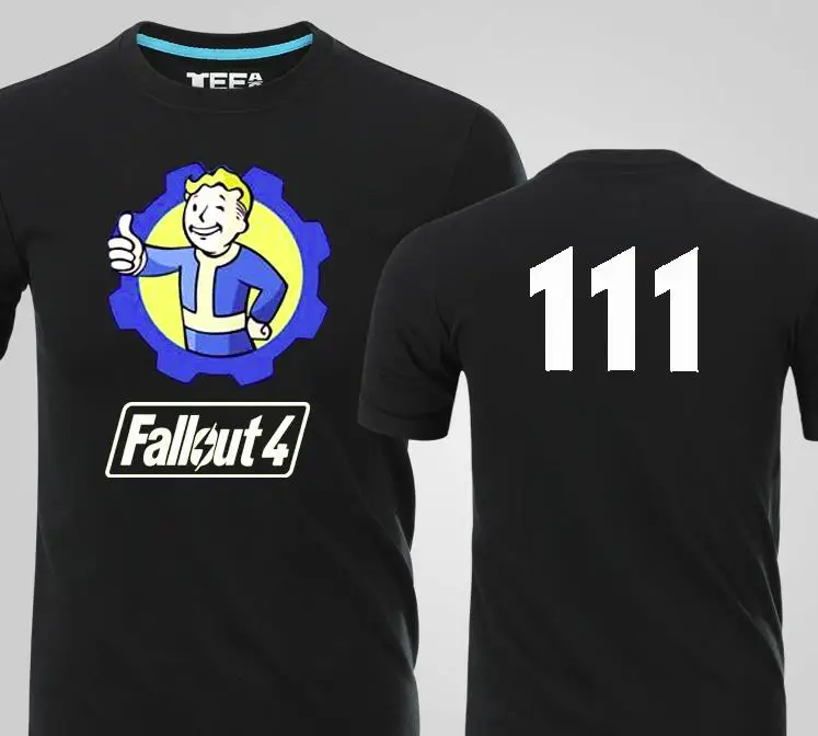 Футболки с принтом игры Fallout 4 111, мужские топы, летние повседневные футболки с коротким рукавом, хлопок, футболка высокого качества