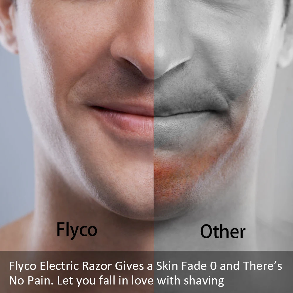 FLYCO FS306 электробритва для мужчин с 3D плавающими головками Водонепроницаемая полностью моющаяся Бритва мужская перезаряжаемая бритва для бритья