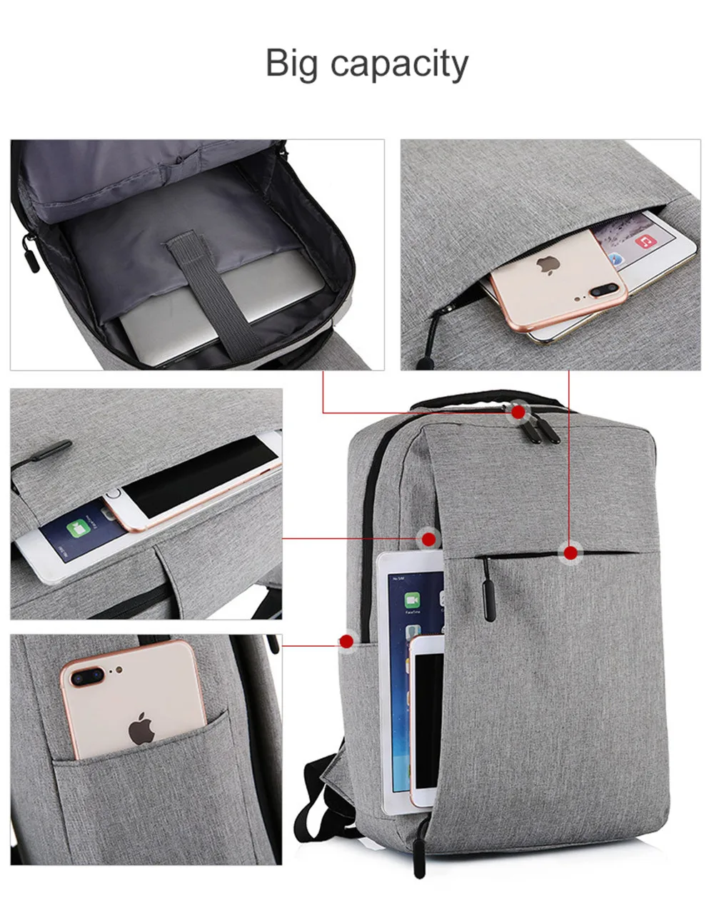 15,6 дюймовый usb зарядный мужской бизнес рюкзак для ноутбука для Macbook Xiaomi lenovo Противоугонный рюкзак для ноутбука дорожная школьная сумка