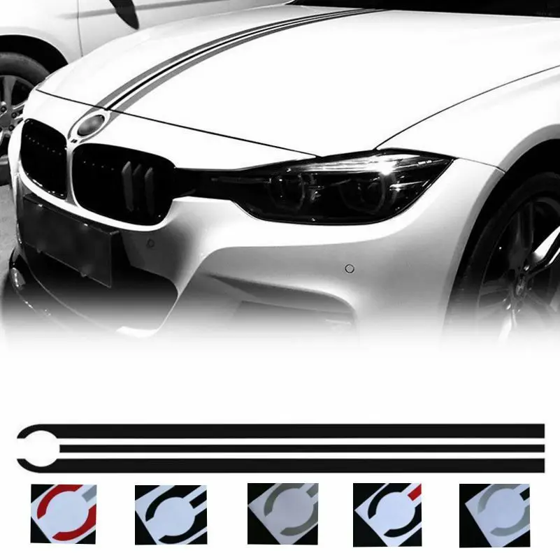 

1 шт. наклейки на крышку капота в полоску наклейки для BMW e46 e36 e90 f30 e39 e60 f10 g30