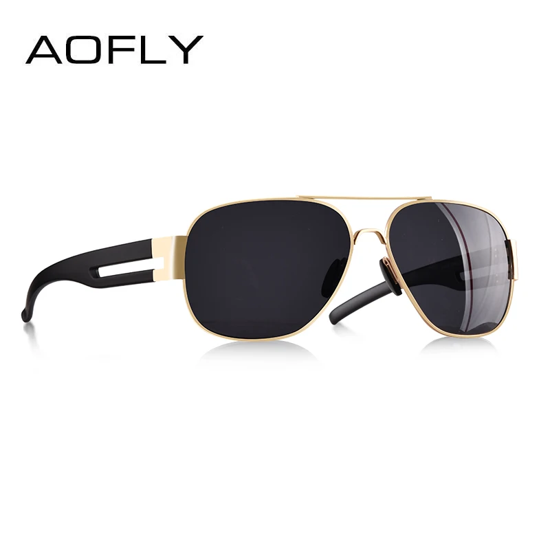 C2Gold AOFLY дизайнерские крутые поляризованные солнцезащитные очки, мужские оригинальные брендовые Винтажные Солнцезащитные очки с двойным шарниром для вождения, мужские очки TAC Shadow UV400 - Цвет линз: C2Gold
