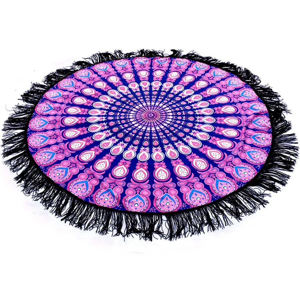 2019 парео пляжное покрывало Круглый Гобелен с кисточками полотенце мандалы