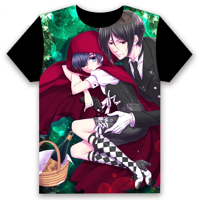 Модная мужская футболка Аниме Kuroshitsuji Black Butler Ciel Phantomhive Косплей Повседневная с