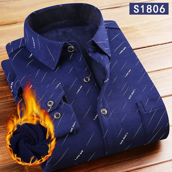 

2020 fashion men's slim shirt thick warm plaid multicolor men's social shirt clothing size M-4Xl