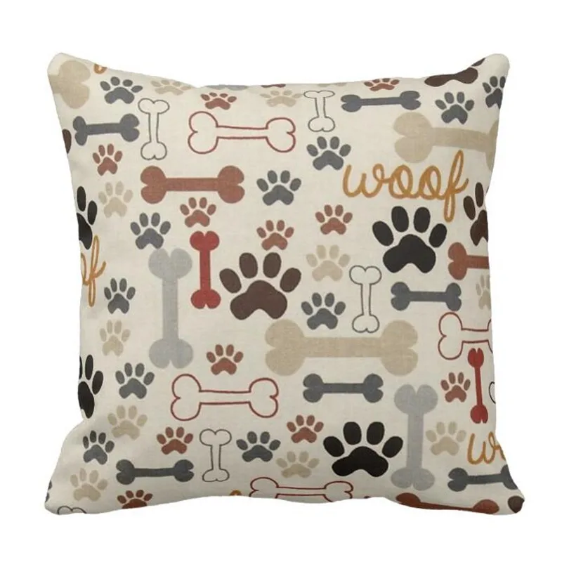Чехол из полиэстера с изображением милых собачьих лап|pillow case|throw pillow casesprinted case |
